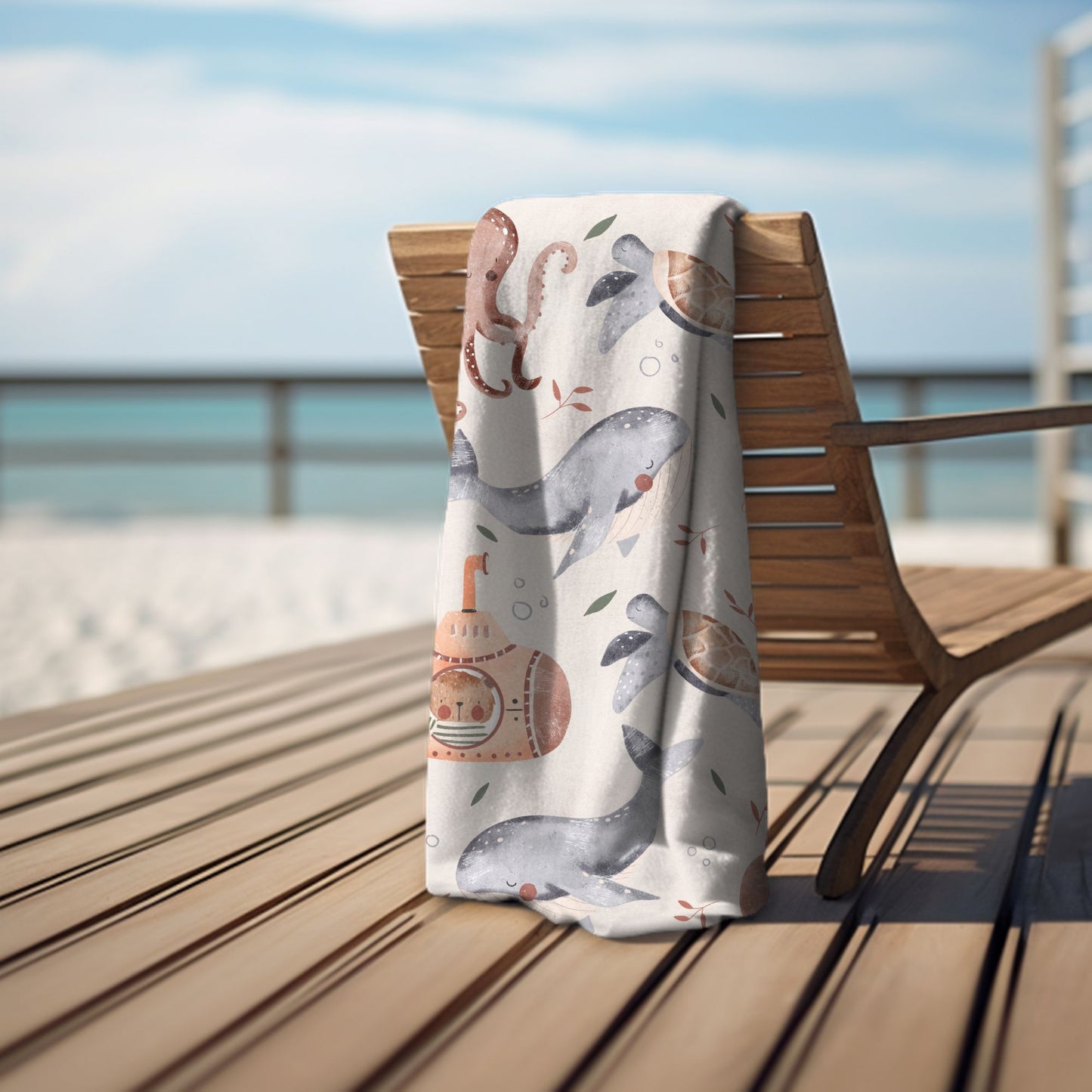 Aquatic Explorer Beach Towel