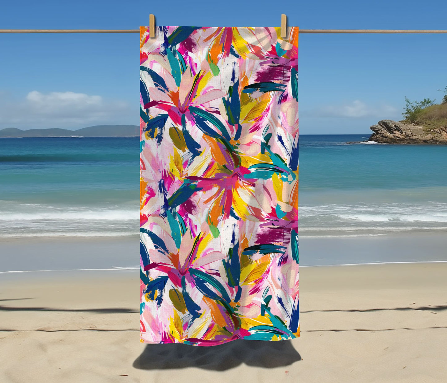 Bloom Brush Beach Towel