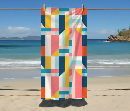 Blockscape Beach Towel