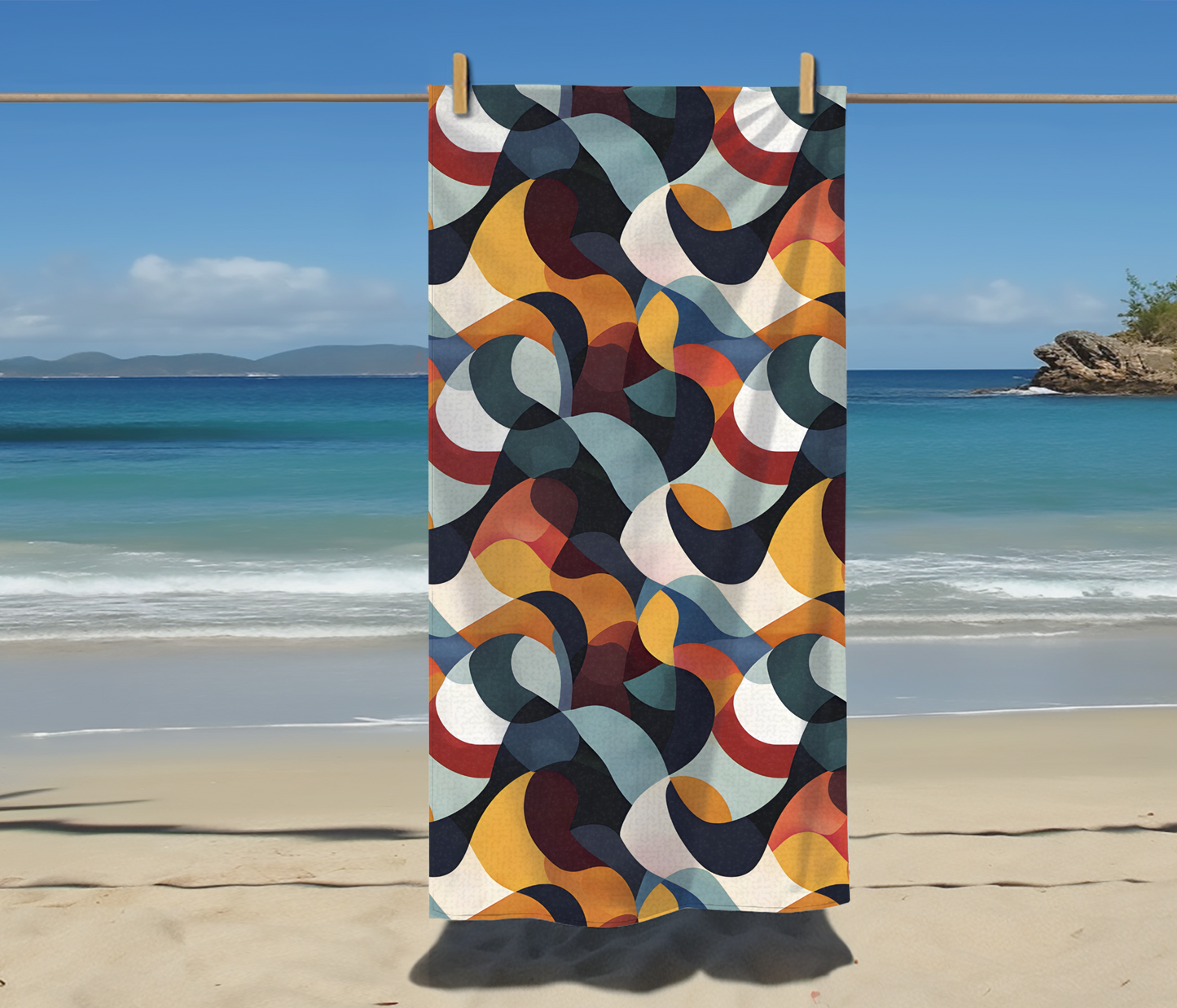 Coastal Swirl Dubble sided Beach Towel