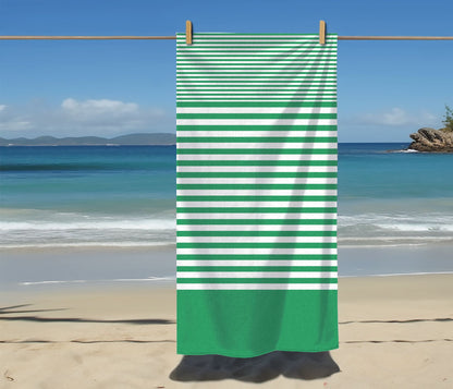 Green Stripes Beach Towel