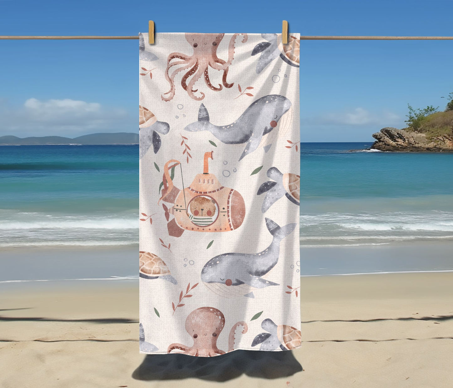 Aquatic Explorer Beach Towel