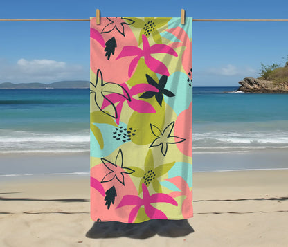 Abstract Pink Beach Towel